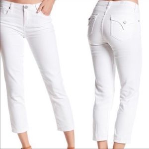 KUT of the Kloth, Bardot boyfriend skinny crop white jean, size 14